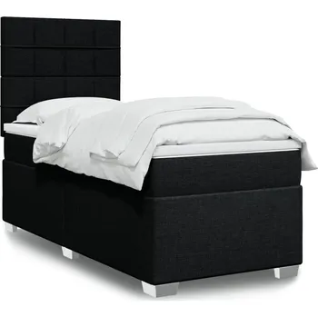 Postel vidaXL Box spring postel s matrací 90x190 cm textil [3290345] Barva: Černá