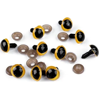 Oči s pojistkou 14 mm - kočičí žluté