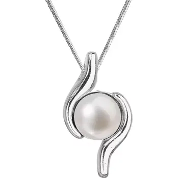Náhrdelník Stříbrný náhrdelník s pravou říční perlou 22038.1 bílý