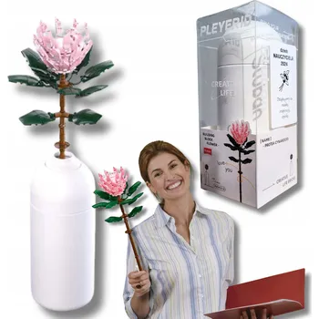 ostatní stavebnice SLUBAN KVĚTINOVÉ STAVEBNICE B1101-03 PROTEA VE VÁZE DÁREK KE DNI UČITELŮ