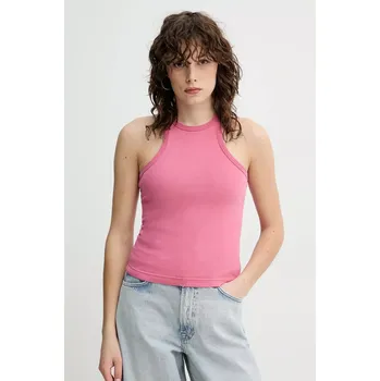 Bavlněný top Samsoe Samsoe F23300037 růžová 42X, vel. M