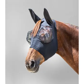 Koňská maska proti hmyzu Elastická maska proti hmyzu Waldhausen Puck, černá, Pony