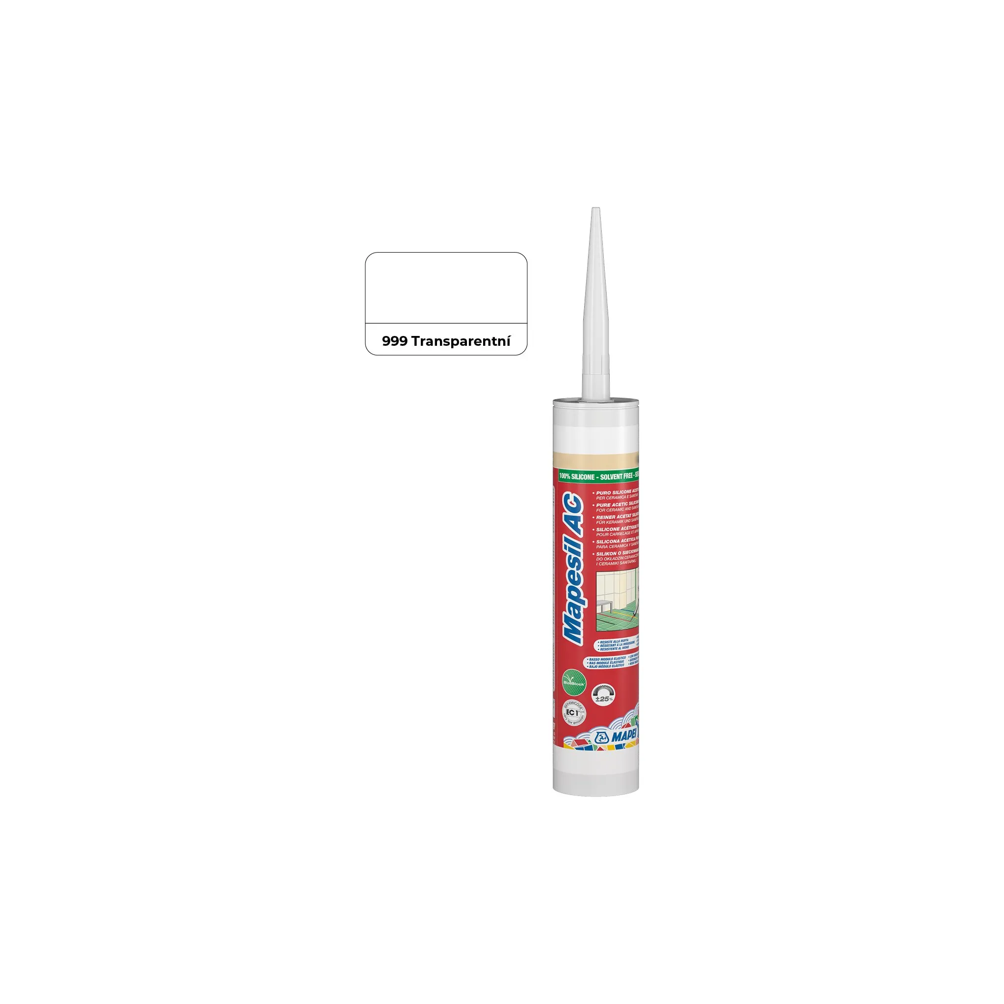Fotografie 2 - Stavební silikon Mapei Mapesil AC 310 ml 999 transparentní