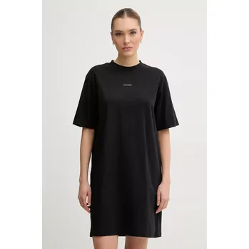Dámské šaty Bavlněné šaty Calvin Klein Jeans černá barva, mini, oversize, J20J225289 99X, vel. S