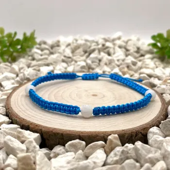 Náramek Certom Pletený náramek s bílým achátem | Rovnováha a klid 0133