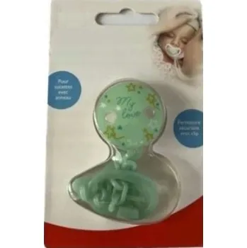 ŘETÍZEK NA KLIP NA DUDLÍK MY LOVE ZELENÝ PRO DĚTI