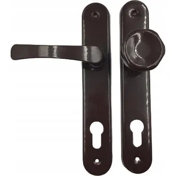 Dveřní kování KLIKA S KNOFLÍKEM PRO DVEŘE 90 VLOŽKA HNĚDÁ