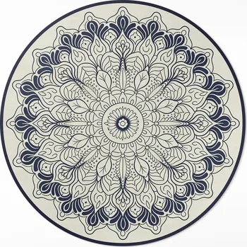 Koberec Kulatý Koberec z PVC do kanceláře Rozměr ⌀ 50 cm Barevná abstraktní šachovnice