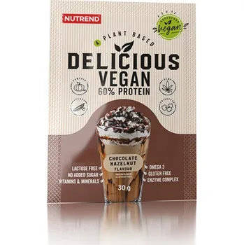 Sportovní výživa Nutrend delicious vegan protein čokoláda a lískový ořech 30 g