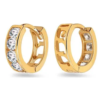 Náušnice Dětské náušnice se zirkony kroužky 1cm, 14K IZ16573 + dárkové balení LUXUS zdarma