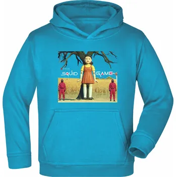 Chlapecká mikina Mikina s kapucí panenka Squid Game Barva: Tyrkys, Velikost: 110/116 - 5/6let