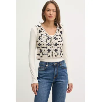 Dámská vesta Vesta Pepe Jeans OLIVIA béžová barva, jednořadá, PL702292 01X, vel. S