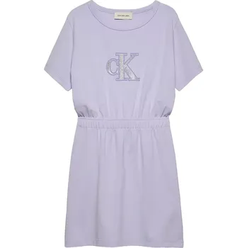 Dívčí šaty Dívčí šaty Calvin Klein Jeans fialová barva, mini, IG0IG02905 IG0IG02905.104.116.PPYA 04X, vel. 104