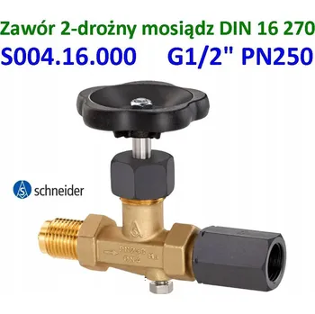 Ventil 2xG1/2" MANOMETRICKÝ JEHLOVÝ VENTIL 2-CESTNÝ MOSAZ PN250 DN4 S004.16.000