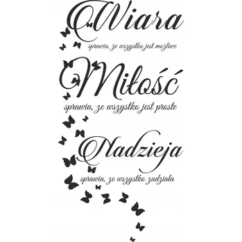 Obraz Motivační citát na zeď do obýváku nebo ložnice Víra Naděje Láska 50x100