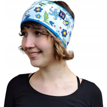 Čelenka Čelenka zateplená, folklorní motivy Kašubsko, bílá a modrá