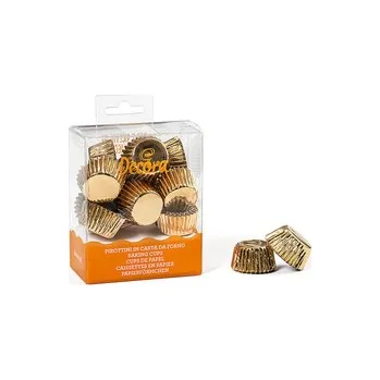 Jednorázové nádobí Cukrářské košíčky 27 x 17 mm - ZLATÉ 180 ks / Decora