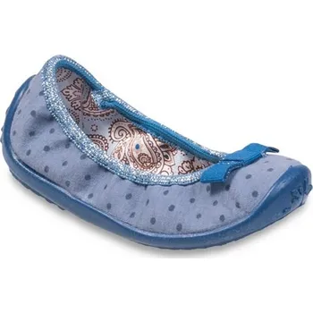 Dívčí baleríny Balerínky bačkůrky cvičky Befado 980X074 modré s třpytivým lemem velikost: 26