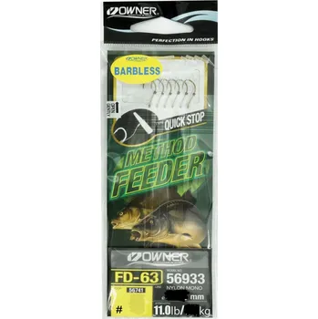 Rybářský háček Háčky Owner s návazcem Owner bez protihrotu s návazcem, 6 ks