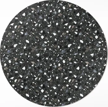 Koberec Kulatý vinylový Koberec Hit S Potiskem 50 cm, tmavá kamenina, dekorativní kámen