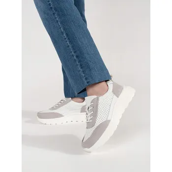 Dámské tenisky Goodin Krásné bílá a šedé dámské tenisky na platformě 37