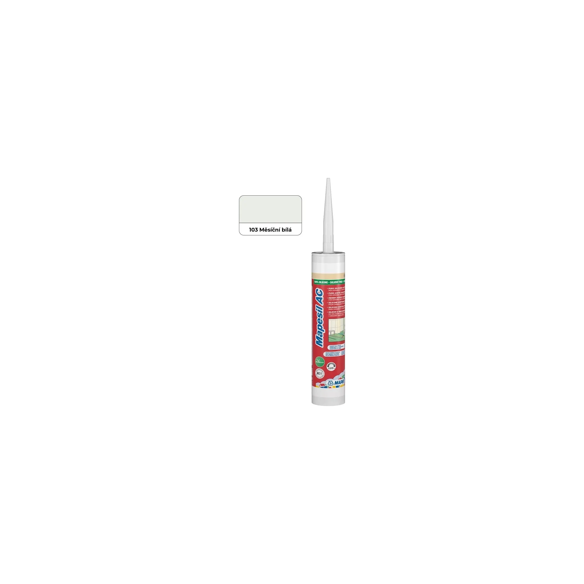 Fotografie 2 - Stavební silikon Mapei Mapesil AC 310 ml 103 měsíční bílý