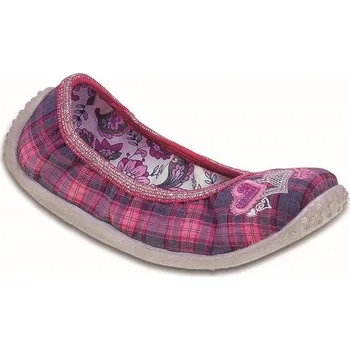 Dívčí bačkory Balerínky bačkůrky cvičky Befado 893Y076 fialkové se srdíčky velikost: 36