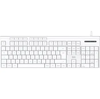 Klávesnice Hama CK-200 USB klávesnice německá, QWERTZ bílá tlačítka multimédií