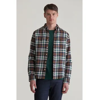 Pánská košile KOŠILE GANT REG FLANNEL PLAID SHIRT CACAO