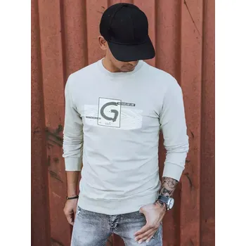 Pánská mikina Béžová mikina bez kapuce BX5371 Velikost: 3XL