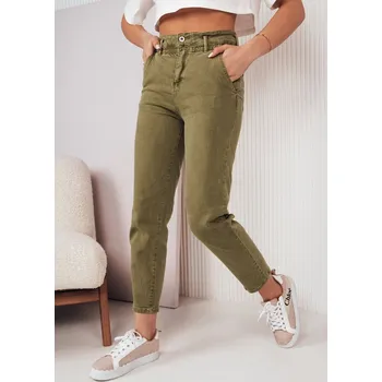 Khaki rovné kalhoty mom fit FINN UY1594 Velikost: M