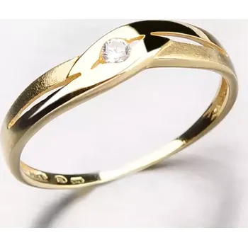 Prsten Dámský prsten žluté zlato 585 zirkon DZ1776-ZL velikost 51