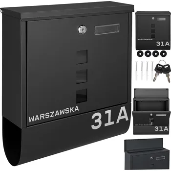 Poštovní schránka Poštovní schránka euroschránka, s vhozem, se schránkou na noviny M-TEC černá