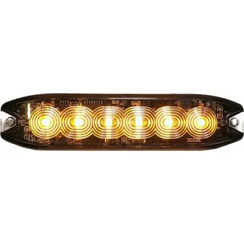 Autoelektronika VÝSTRAŽNÁ LAMPA 6 LED SLIM STROBOSKOP ORANŽOVÁ