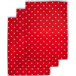 HOME ELEMENTS Sada 3 utěrek 50 x 70 cm, Červená s bílými puntíky