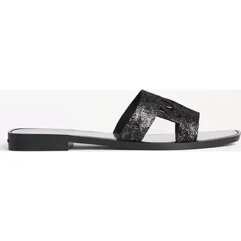 Dámské pantofle Semišové pantofle Karl Lagerfeld SKOOT II dámské, černá barva, KL80402 KL80402.5S0 99X, EUR 36