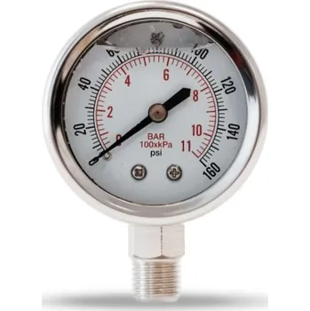 Příslušenství k čerpadlu Ostatní Manometr glycerinový 0-10bar pr.50mm spodní připojka G1/4 – nerez ZB00069101