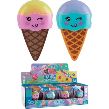 Pryž Guma + struhadlo Dably ve tvaru zmrzliny (2 barvy)