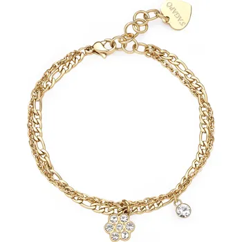 Náramek S'Agapõ Dvojitý pozlacený náramek s přívěsky květina Aurora SAR47 + 2 měsíce na vrácení zboží