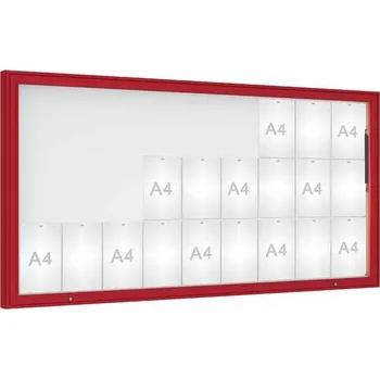 Informační tabulka Venkovní vitrína model 1000, 27 x A4, plexi, červená + doprava zdarma