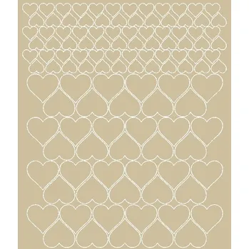 Samolepící dekorace NÁLEPKA NA KOLO, PŘILBU - SAMOLEPKY SRDÍČKA 116 KUSŮ BÉŽOVÁ MATNÁ