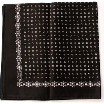 Látkový kapesník Šátek Etex Květy B01 1 ks - černý