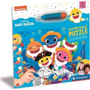 Puzzle Clementoni - Puzzle s malováním vodou Water Magic: BABY Shark 15 dílků