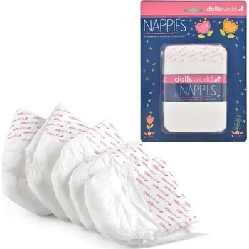 Doplněk pro panenku Dolls World - Balení 5 plen pro panenky 46 cm