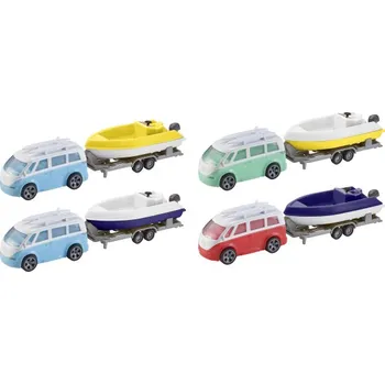 autíčko Teamsterz karavan s přívěsem a lodí - 4 druhy