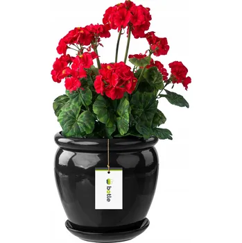 Květináč Květináč velký ø28cm s podšálkem Černý