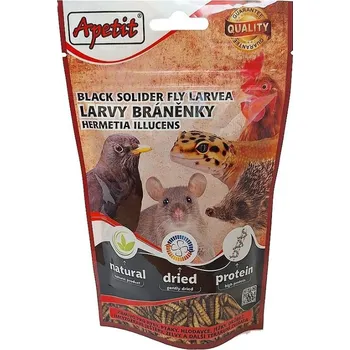 Krmivo pro ptáka Apetit - BLACK SOLIDER FLY LARVEA 50g (Sušené larvy Bráněnky)