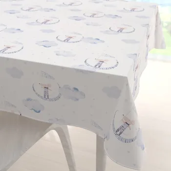 ubrus Dětský bavlněný čtvercový ubrus Sandra SA-579 Myšky mezi modrými obláčky 40x40 cm