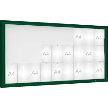 Informační tabulka Venkovní vitrína model 1000, 27 x A4, plexi, zelená + doprava zdarma