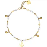 S'Agapõ Pozlacený korálkový náramek na kotník Vibes SVB64 + 2 měsíce na vrácení zboží